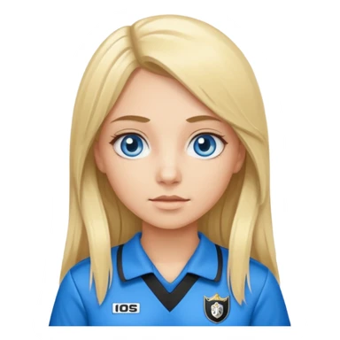 blue eyes blonde girl IN REFEREE UNIFORM LONG HAIR sticker