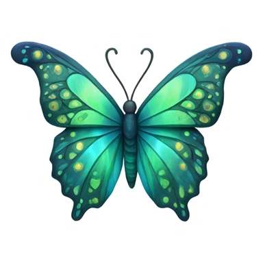 blue green butterfly sticker