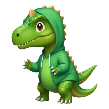 dino wearing hoodie sticker