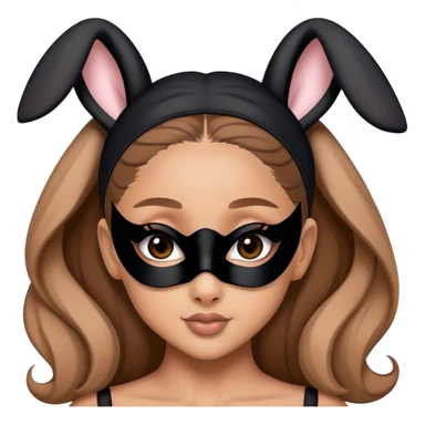 ariana grande wearing black bunny mask sticker