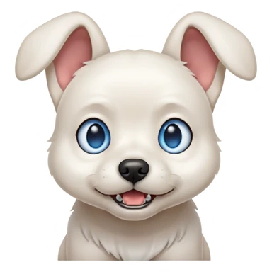 Snarling Blue eyed small white dog floppy ears  sticker