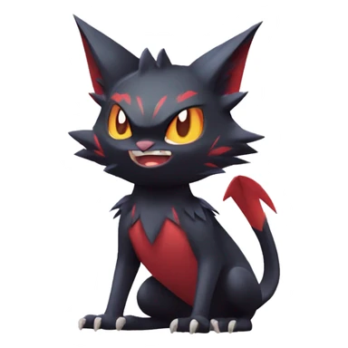 Edgy Cute Cool Kawaii Litten-Noivern-Zoroark-Torracat-Noibat-Pokémon Full Body sticker