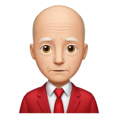 semi Bald with red necktie, red dress, age. sticker