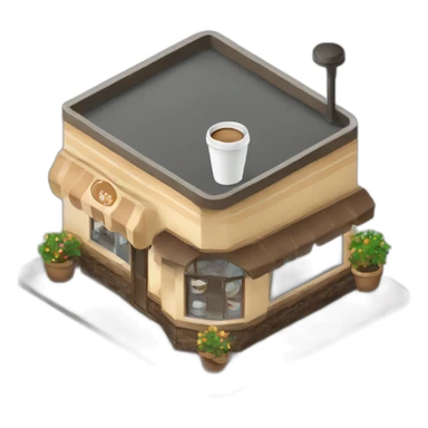 Coffee house isometric sticker