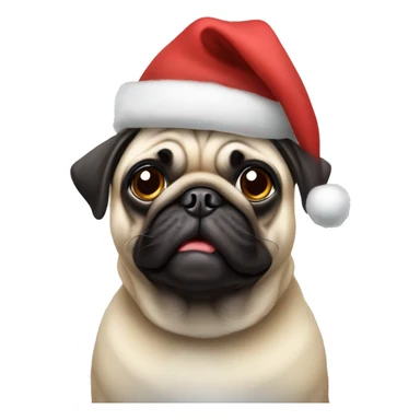 Pug wearing a Christmas costume sticker
