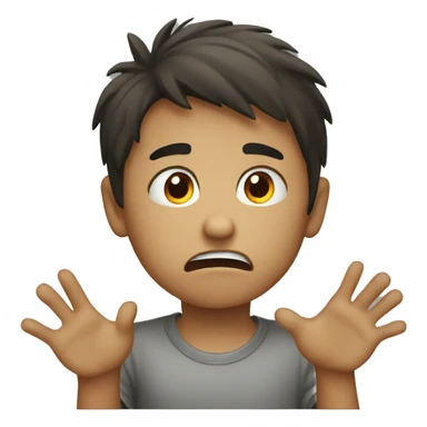 Boy angry stopping with hand sticker