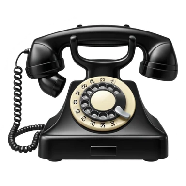 vintage rotary dial telephone, classic plastic body. sticker