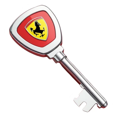 red Ferrari key with a red background sticker
