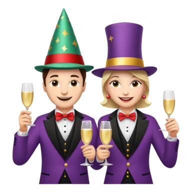 magician couple celebrat his birthday  sticker