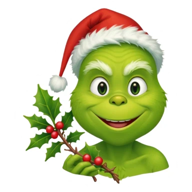 grinch with misteltoe sticker