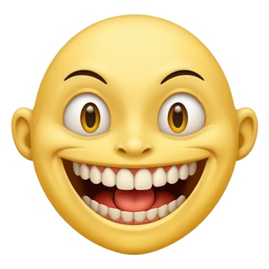 creepy smile lots of teeth built like regular yellow smile sticker