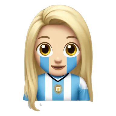 Girl with long blonde hair with Argentina jersey sticker