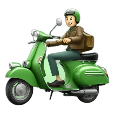 galician riding green vespa 150s 1964 sticker