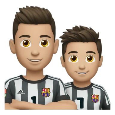 Cristiano Ronaldo met un petit pond à messi sticker