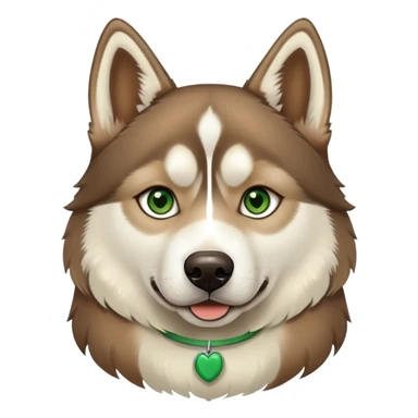 Brown Siberian husky with a band cream and green eyes  sticker
