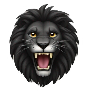 roaring black lion sticker