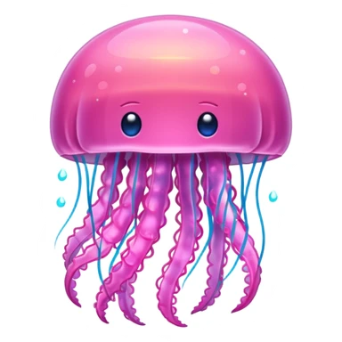 Pink shining jellyfish with sparkles sticker