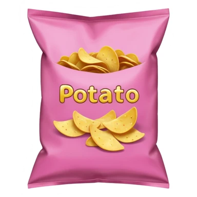 Pink bag of potato chips sticker