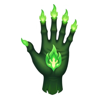 world of warcraft warlock hand with green fire sticker