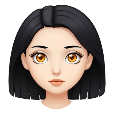 Good girl black hair, amber eyes sticker
