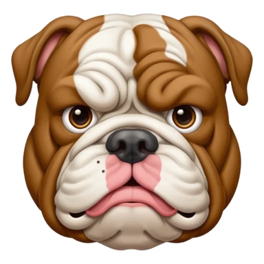 bulldog ingles atrigado cafe oscuro con blanco  sticker