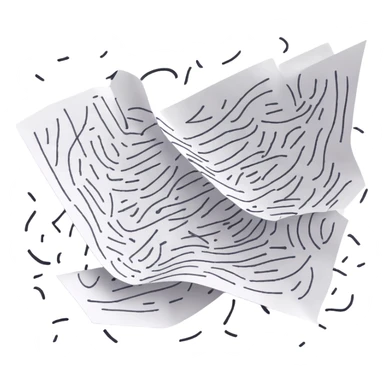 A piece of paper covered in chaotic, random black scribbles. The lines are so dense that most of the paper looks almost black from over-scribbling. Drawn with a pen or pencil sticker