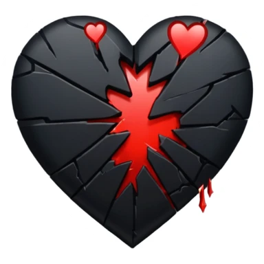 BLACK BROKEN HEART sticker