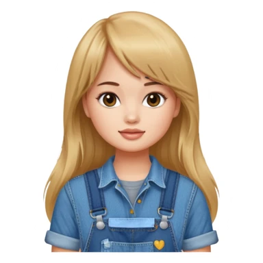 Debby Ryan (long hair with straight bangs) wearing overalls sticker