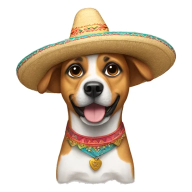 Dog wearing a sombrero sticker