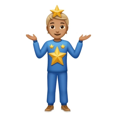 make a person standing like a star with clothes on please ⭐️ sticker