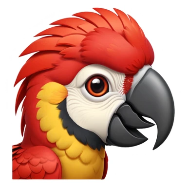 cinematic-cute-macaw-portrait-emoji,-head-tilted-playfully-and-inquisitively,-with-a-dazzling-red-plumage-and-round,-sparkling-eyes-filled-with-charm,-simplified-yet-irresistibly-adorable-features,-highly-detailed sticker