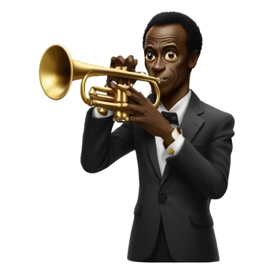 Miles Davis holding his trumpet and pointing at you  sticker