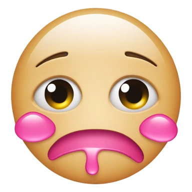 Sad face emoji with pink tears  sticker