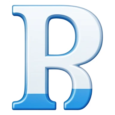 Bold Blue-White Font Big Capital “I” Letter  sticker
