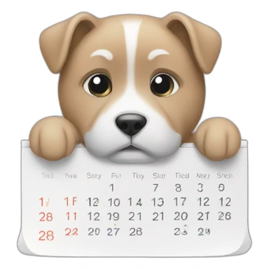 calendar with white page sticker