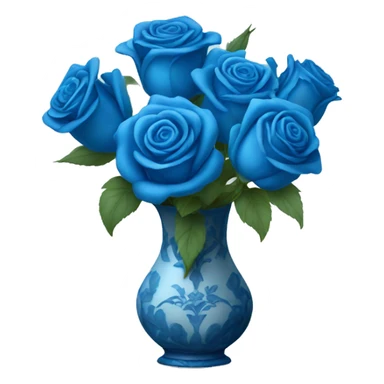 Vase of blue roses sticker