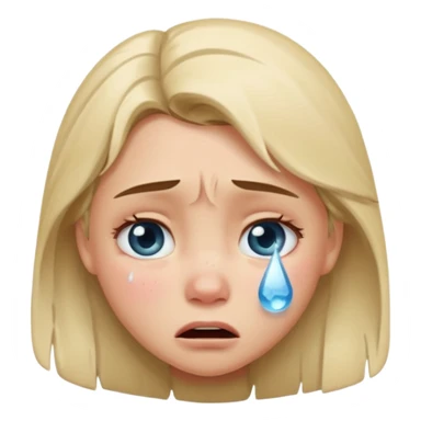  frozen distraught iOS emoji generic round crying girl sticker