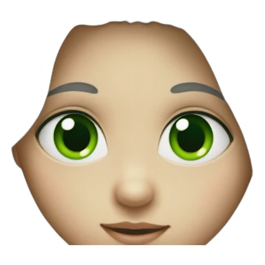 Baby face with green eyes and grey skin sticker