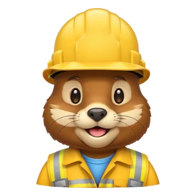 beaver  wearing a hard hat emojis funny sticker