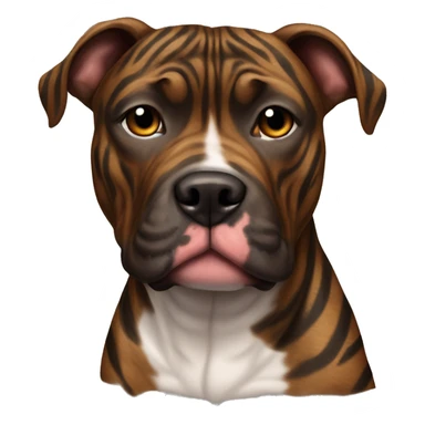 pitbull terrier dark brindle tiger stripes sticker