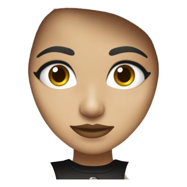 Mujer, blanca, ojos marrones pelo suelto y de color negro y una estética metalera  sticker