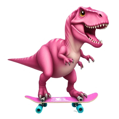 T-Rex with a pink tutu ina skateboard  sticker