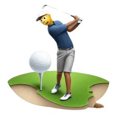 golf player hitting a ball out of earth sticker