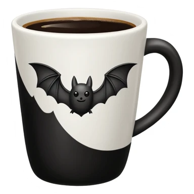 a coffeecup with a bat on it sticker