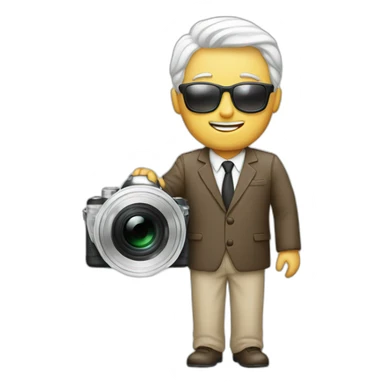 Man white camera elegant sticker