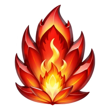 Red flaming crystal with a $ carved into the center of the crystal. sticker