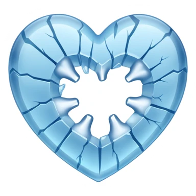 Heart encased in ice, fracture spreading sticker