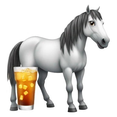 Horse with drink sticker