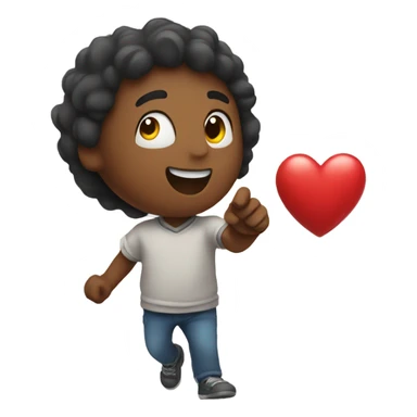 Throwing a heart sticker