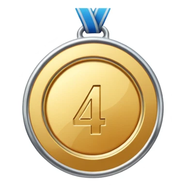 4th place steel medal sticker